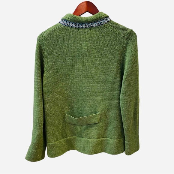 Boden 90s Wool Green Cardigan Coat Blazer Brass Buttons Retro Preppy Classy 10 M - Picture 3 of 7